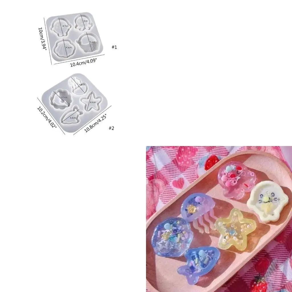 

D46E Marine Animals Resin Molds Keychain Mold DIY Pendant Decoration Molds