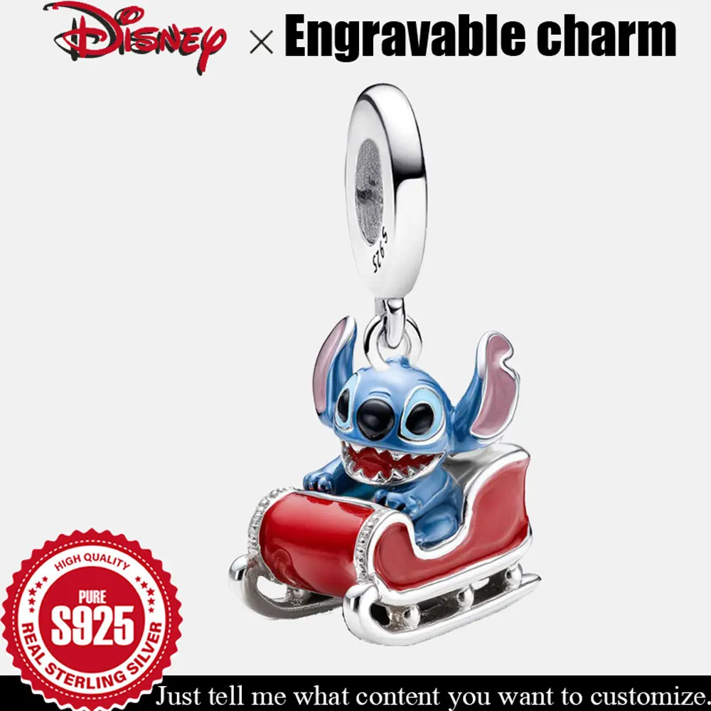 

Серебряный Шарм Disney 925, фигурка, сани, индивидуальный кулон для браслета, детский игровой шарм, роскошные ювелирные изделия, Рождественский подарок