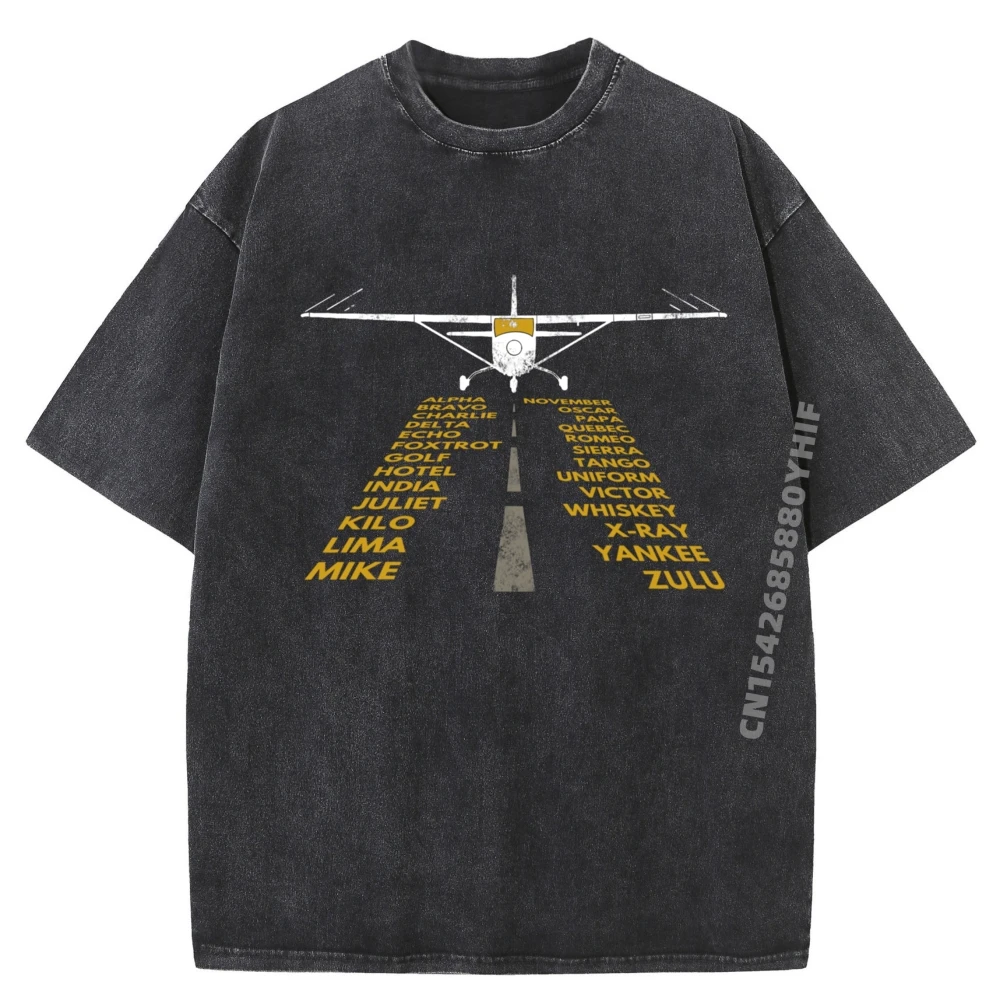 

Latest Printed Tshirt Pilot C172 Flying Runway Plain Shirt Funny Gifts Graphic T Shirt For Men Vintage Washed Clothes