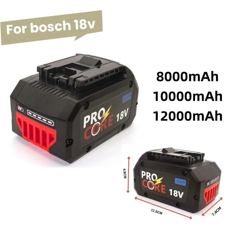 

8AH/10AH/12AH For BOSCH Professional 18V 21700 Battery ProCORE 18V Li-ion Replacement for BAT609 BAT618 with bms