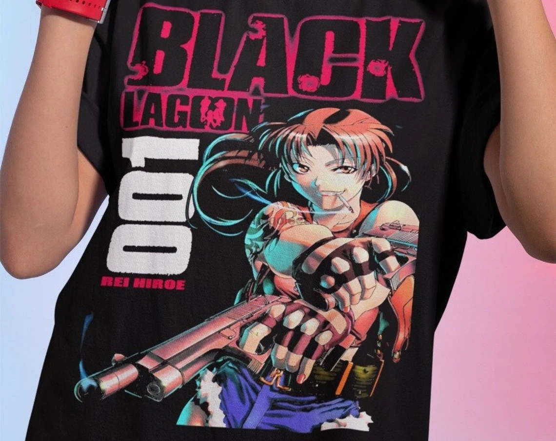 Black Lagoon Anime T-Shirt Revy Balalaika Manga Waifu Shirt(1)