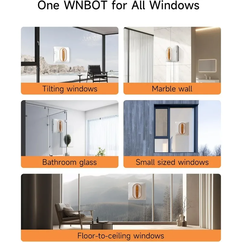 창 청소 로봇, 이중 물 스프레이 6000Pa 흡입력을 갖춘 창 청소 로봇 지능형 경로로 자동 청소