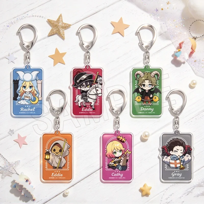6CM Rectangle Acrylic Keychain Bag Pendant Anime Angels of Death Rachel Gardner,Isaac Foster,Daniel Dickens Car Keychain Gift