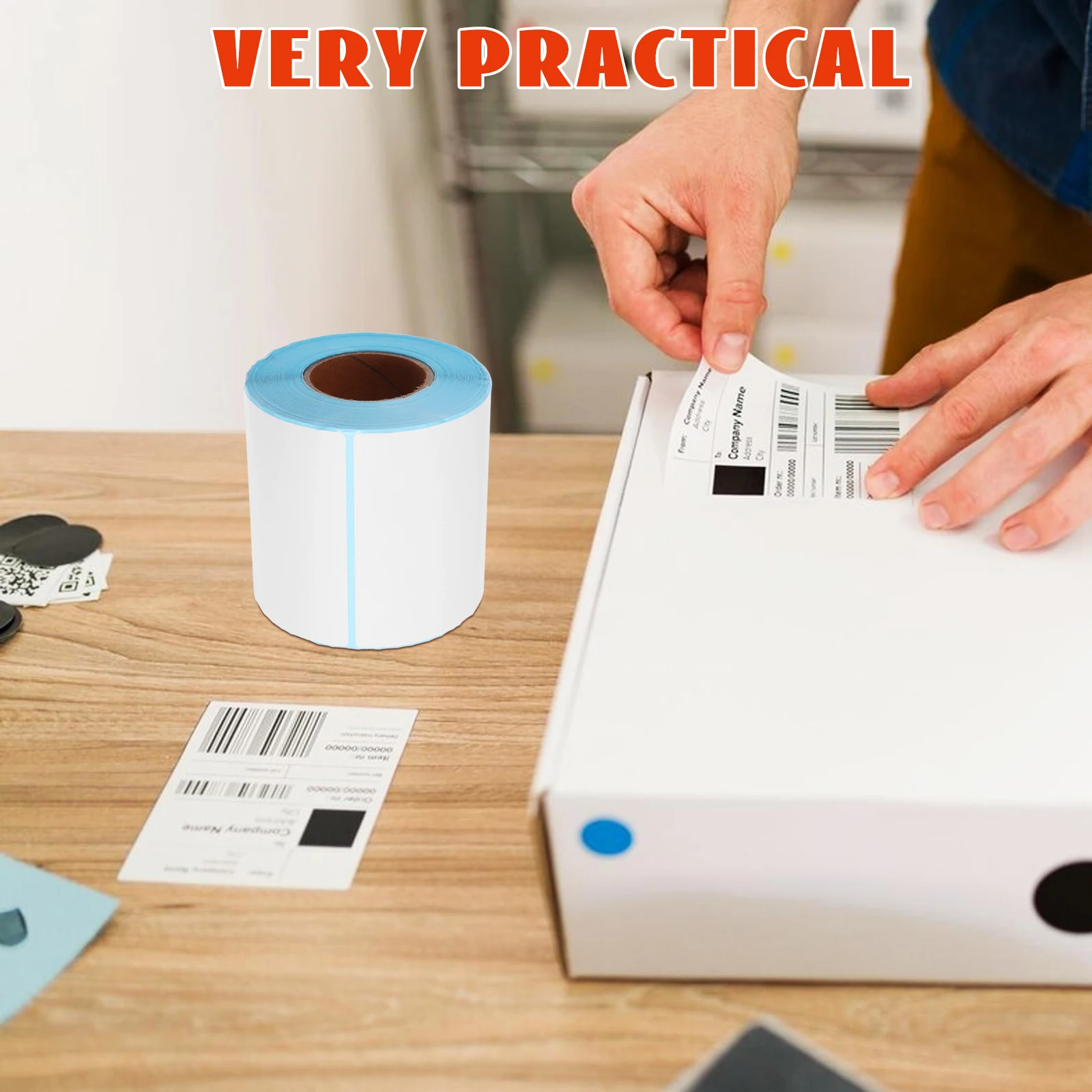 

Thermal Barcode Paper Labels Waterproof Oilproof White Stickers for Office File Folder Shipping Address