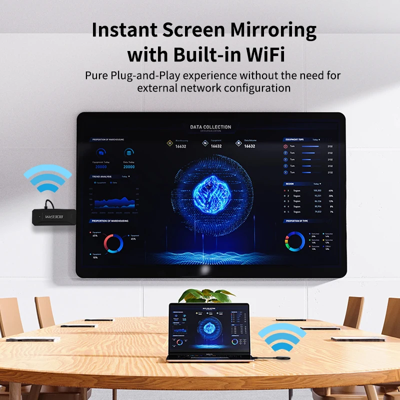 

2026 No Software Required Wireless Screen Share Kit Receiver & Transmitter 5G WiFi Display Adapter For Windows Mac Android