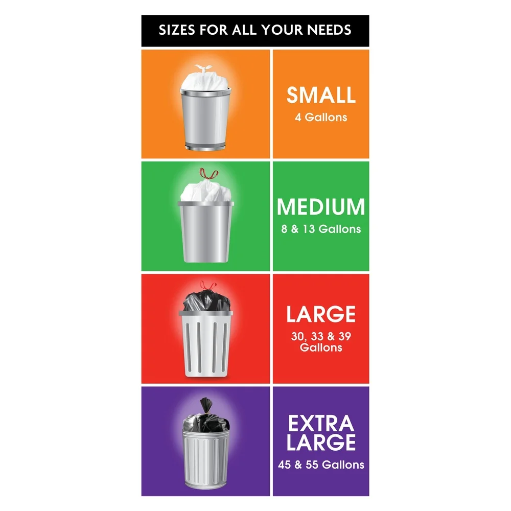 أكياس قمامة برباط شفاف سعة 30 جالونًا، عبوة من 20 كيسًا كبيرًا غير معطر، مقابض سهلة الحمل للاستخدام المنزلي في المرآب