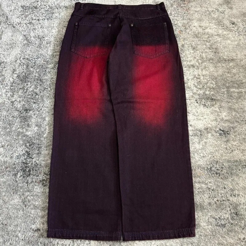 

Y2K Винтажные широкие джинсы, потертые свободные брюки, хип-хоп, панк-рок, уличная одежда 2000-х годов, повседневные мужские и женские джинсы в стиле Харадзюку, гот, джинсы с высокой талией