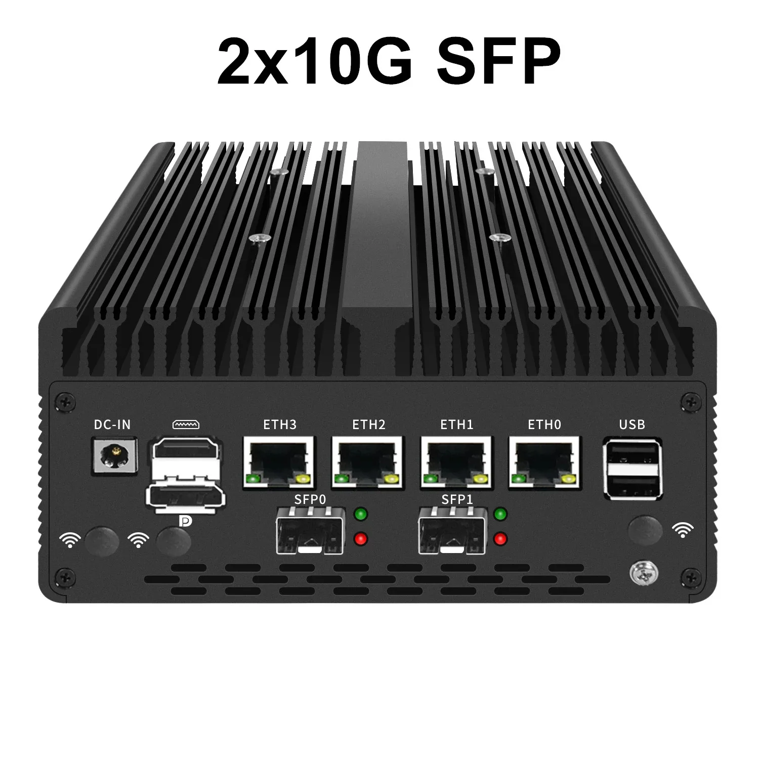 Computador firewall industrial incorporado 2*10g ou 4*10g sfp core i7 13620h 8505u fanless 4x2.5g lan escritório em casa mini servidor host 5g