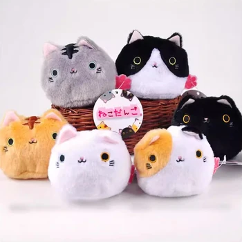 미니 콩 페이스트 캘리코 고양이 체리 새끼 고양이 사쿠라 가족 애완 동물 발 봉제 장난감, 인형 샌드백, 소녀 소년 선물, 생일 선물 세트 