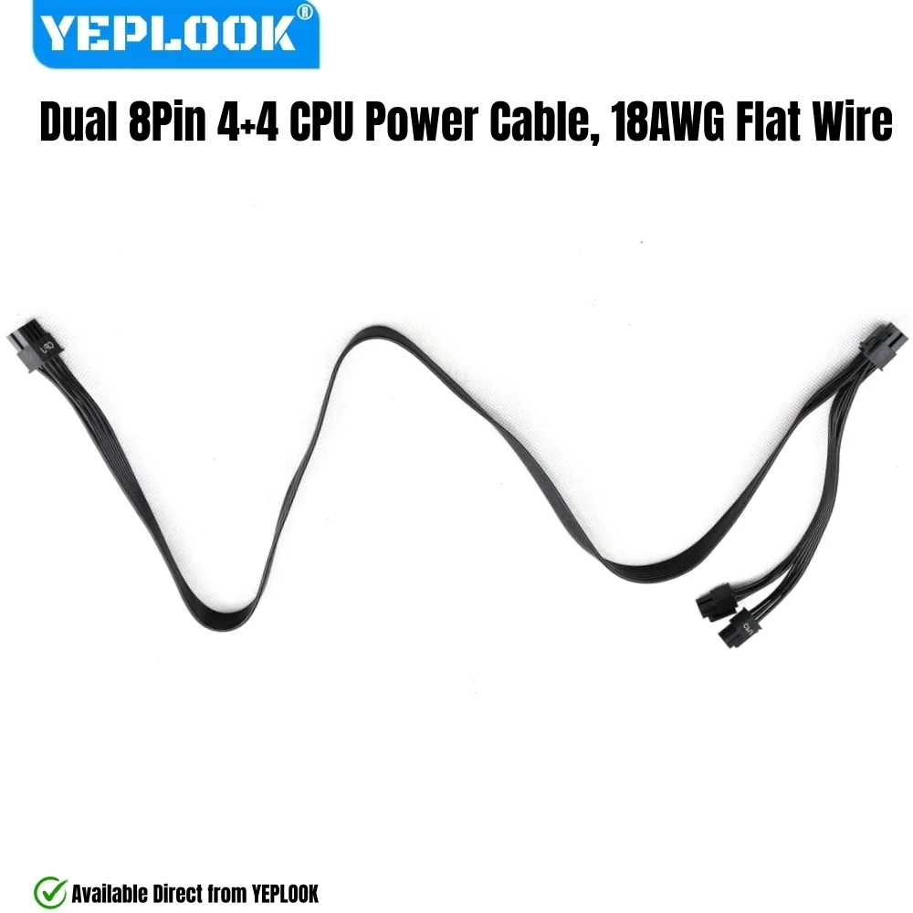 

YEPLOOK Dual 8Pin 4+4 CPU Power Cable for Corsair CX850M, CX750M, CX650M, CX600M, CX550M, CX500M, CX450M, CX430M Modular Powers