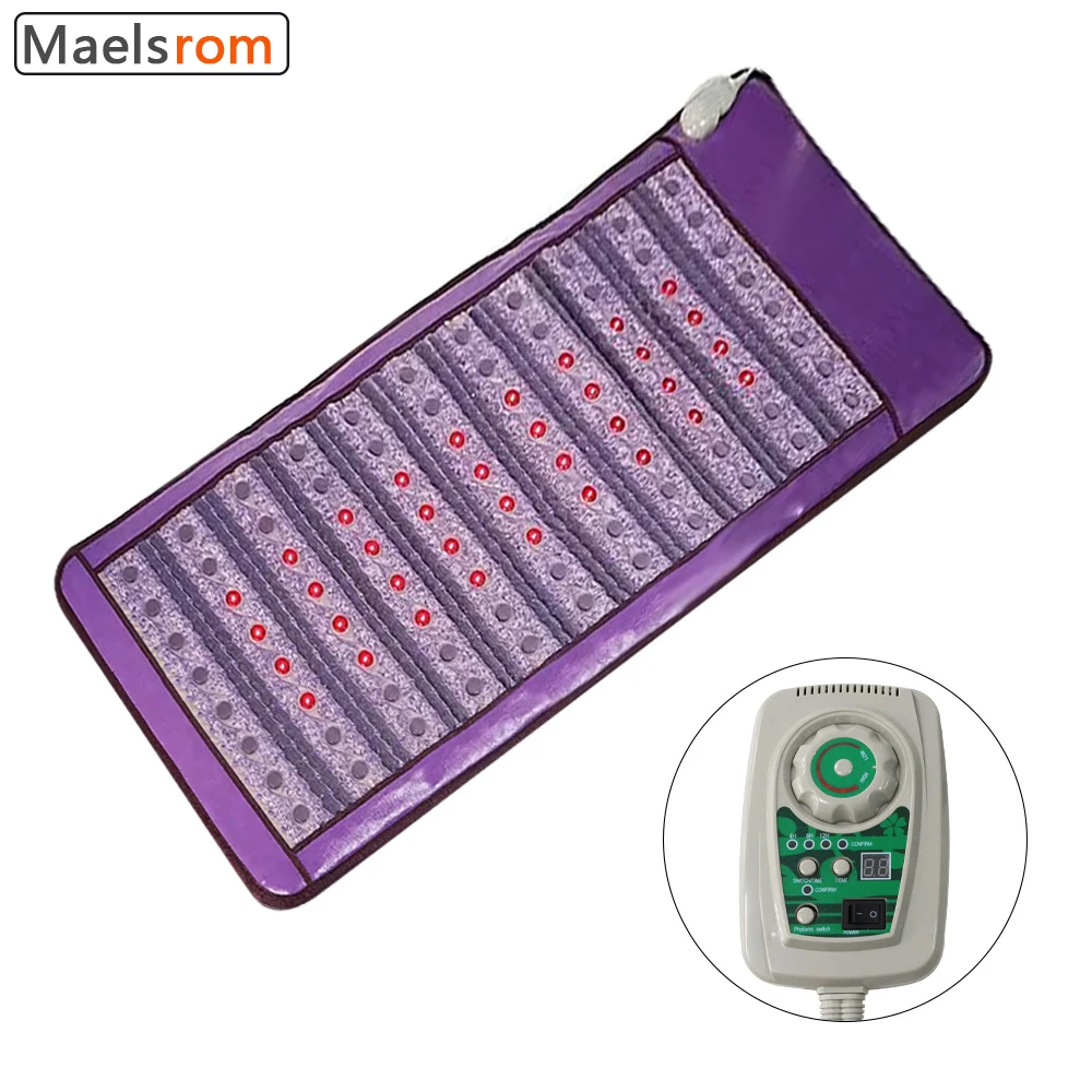 Photon PEMF Amethyst Tourmaline Bian-stone Heating Massage Mattress Negative Ion Far Infrared Therapy Medical Magnetic Mat