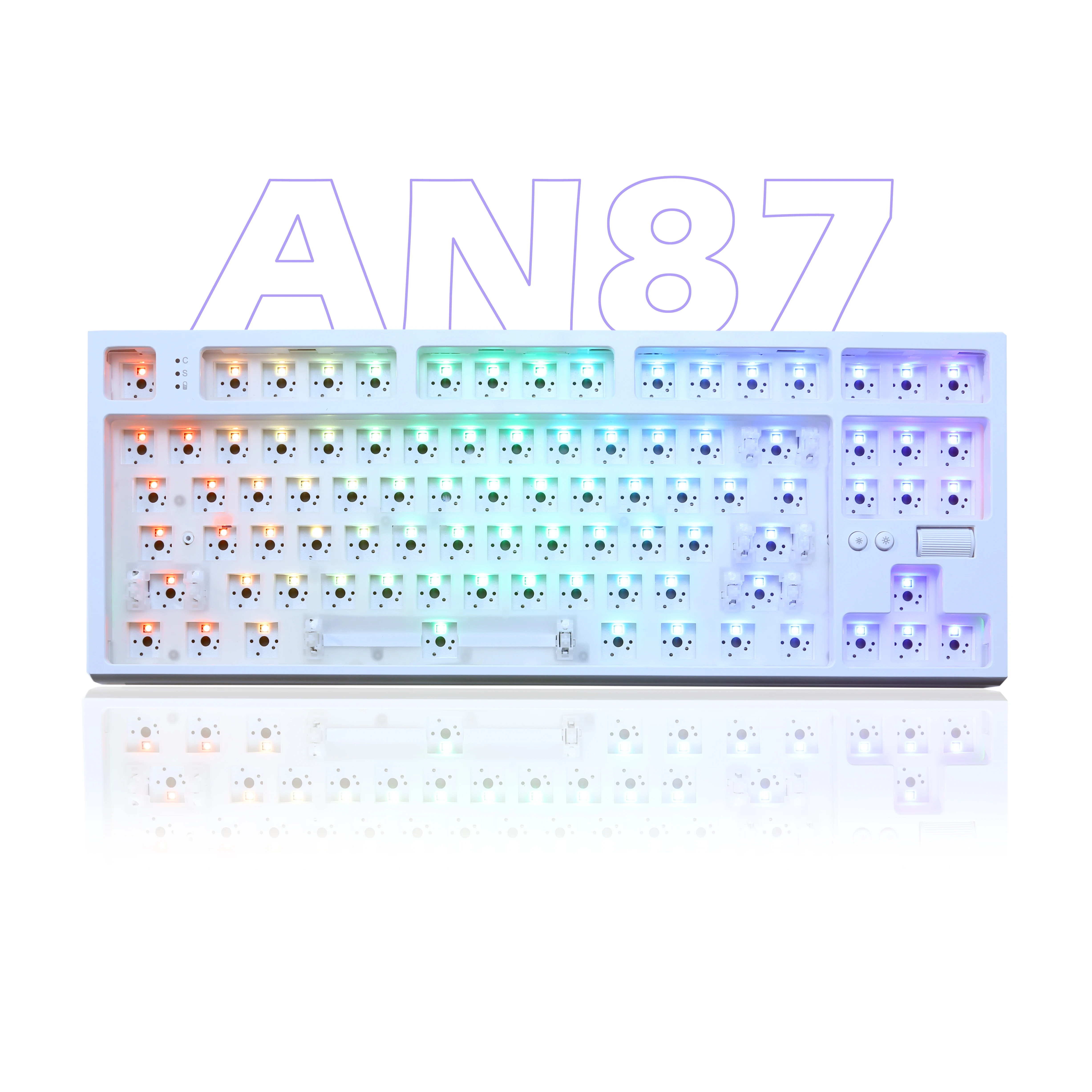 

AN87 Bluetooth 5.0 hot-swappable Mechanical keyboard kit Wired 2.4G Wireless RGB Backlit Gasket Structure DIY Customized