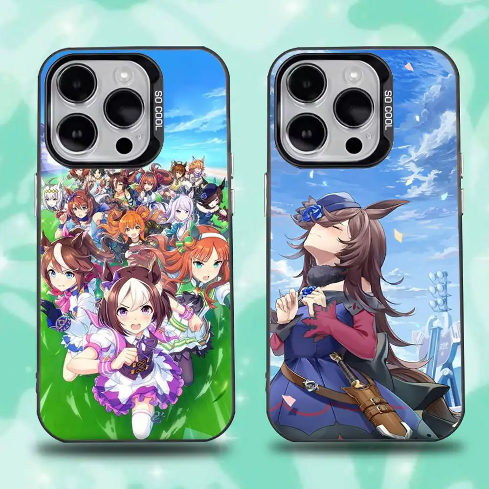 

Uma Musume Pretty Derby Phone Case For iPhone 16,15,14,13,12,11,Pro,Max,Plus,Mini,XS,SE Anti Fall Black Matte Hard Bumper