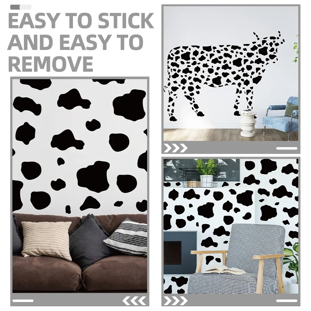 

Self-Adhesive Cow Print Wall Decal Easy to Apply Remove for Bedroom Living Room Home Decorative Cow Print Sticker