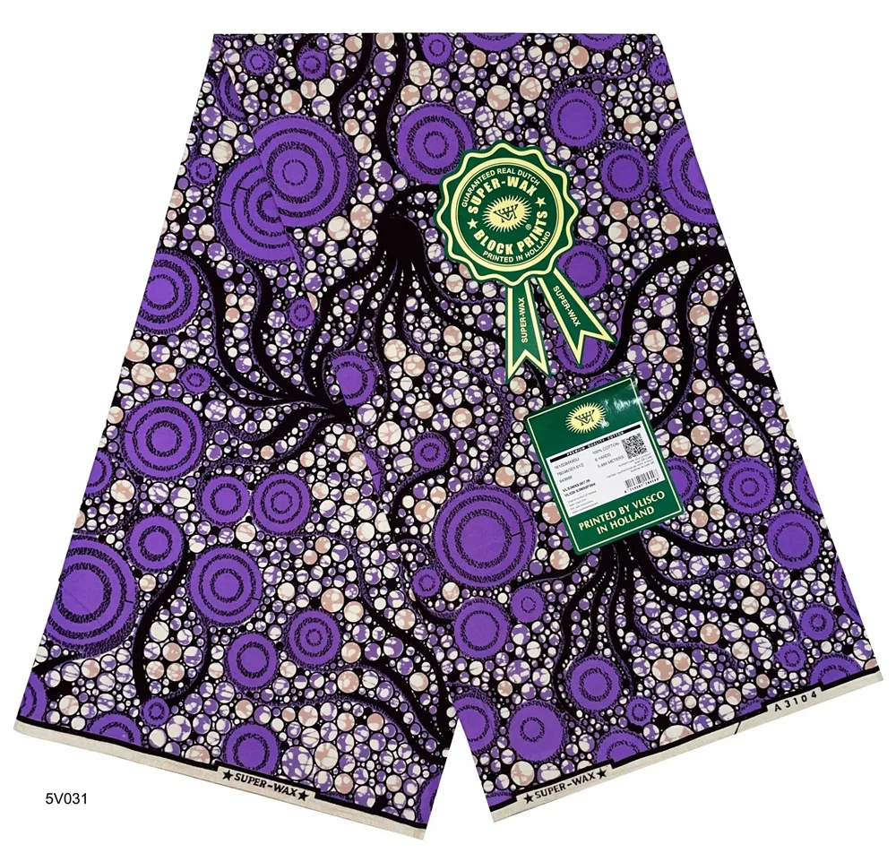 

100% Cotton African Wax 6 Yards Wax Prints Loincloth Ghana Fashion Style Wax Tissu For Party Dress