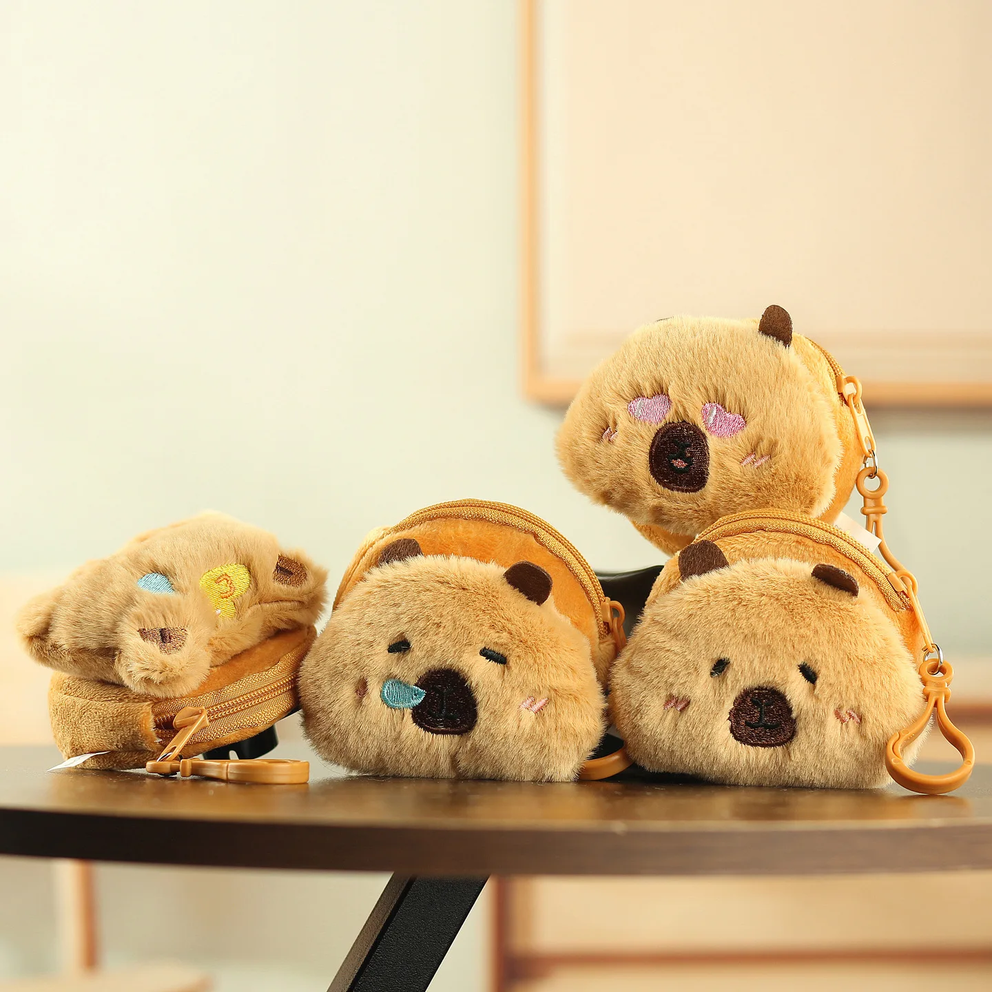 

Kawaii Capibara Plush Coin Purse Zero Wallet Dolphin Ornaments Celebrity Mini Coin Bag Key Earphone Storage Bag Christmas Gift