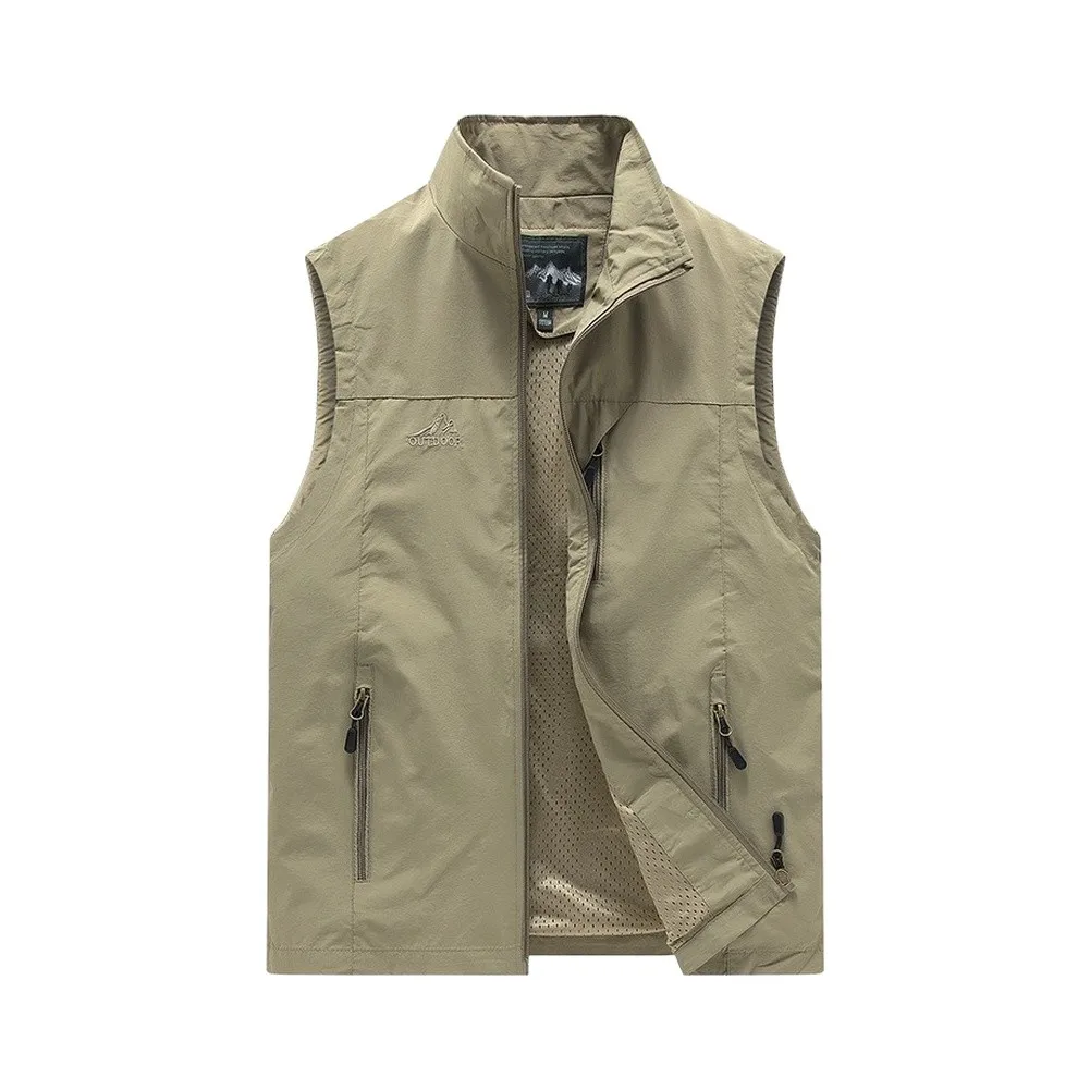 Men's Sleeveless Waistcoat Vest Solid Color Casual Outdoor Jacket Lightweight for Spring Summer Autumn Everyday Use
