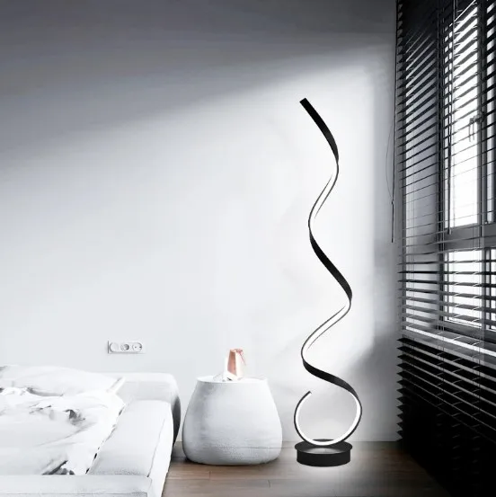 Postmodern Spiral Design Luxury Vertical Light Emitting Diode Floor Lamp