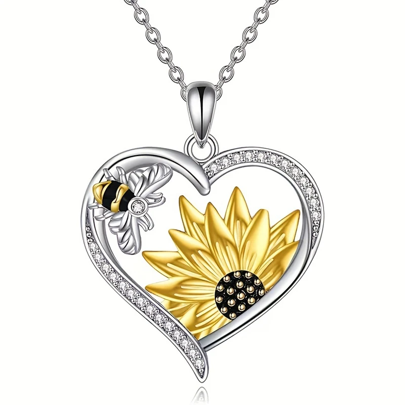 

FEEHOW Heart Zircon Pendant Necklace for Women Crystal Inlay Insect Animal Punk Pendant Fashion Necklace Jewelry Gifts