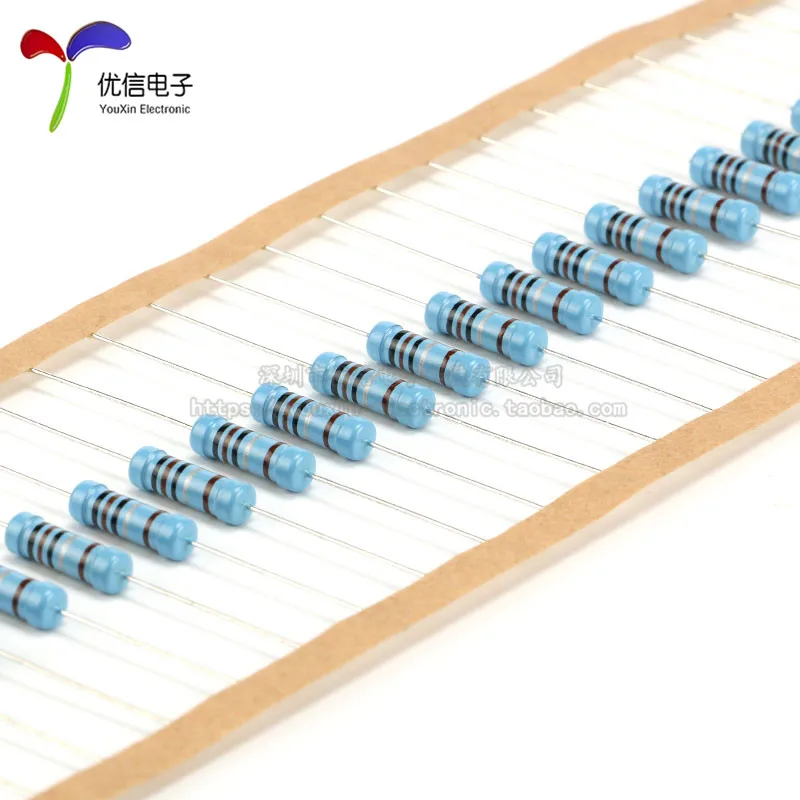 20pcs 2W 3W Metal Film Resistor 1% 0.1R 0.22R 0.33R 0.5R 47K 120K 10R 100R 100K 3.3R 33K 220R 62 82R 8.2R 68K 470K 1M Resistance