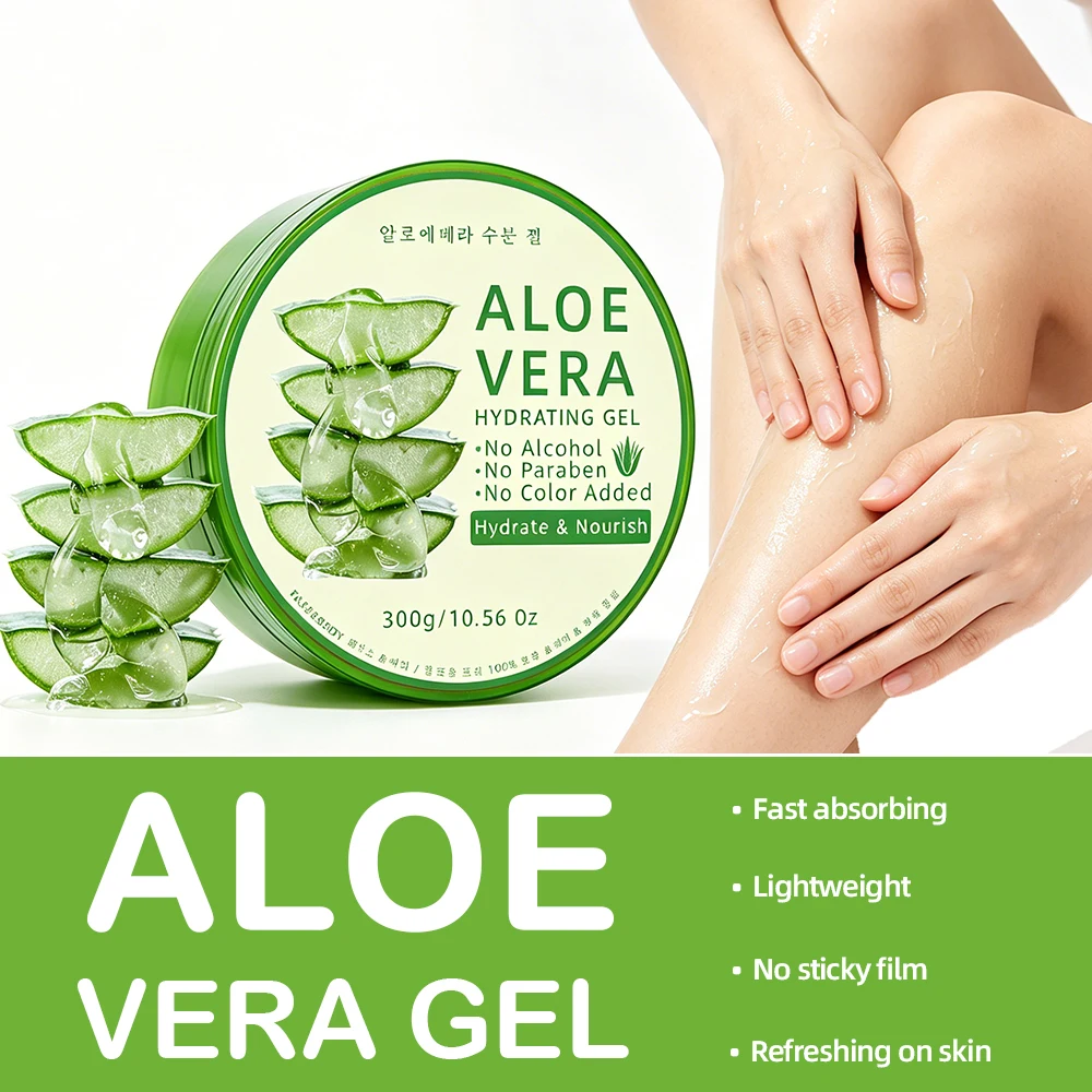 Pure Aloe Vera Gel-Deep Moisturizing, Soothing & Cooling for Face, Body & Hair-300g