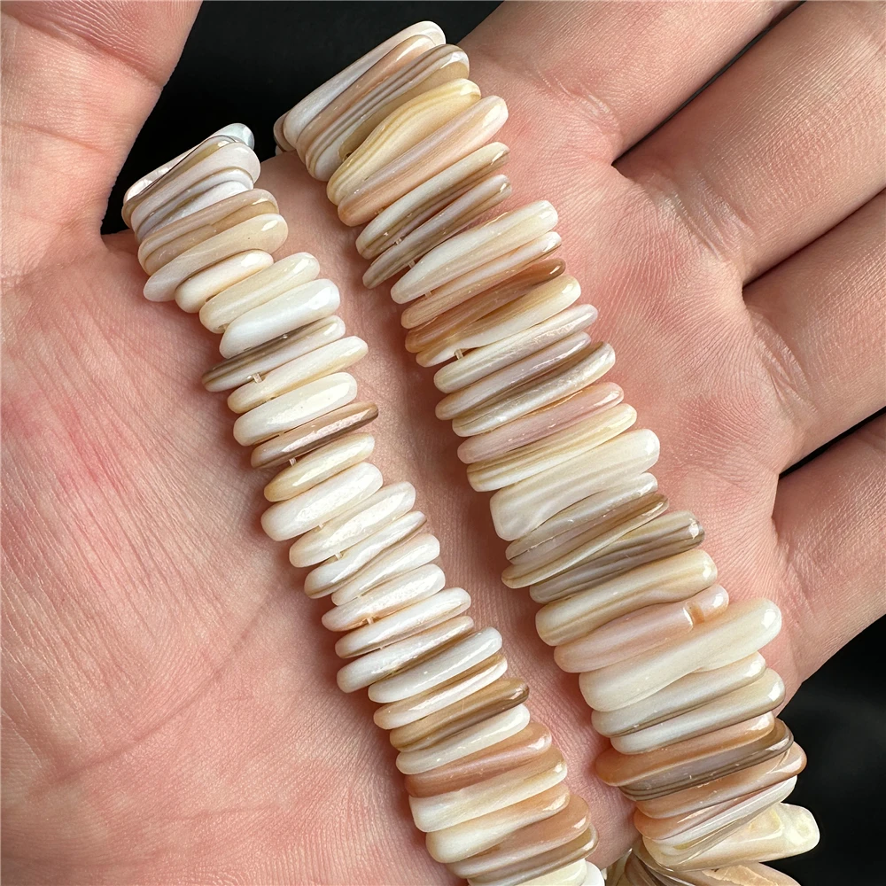 5x18mm Irregular Shell Beads Natural Freshwater Mother of Pearls Point Bead Bohemia Reiki Spacer Shells for Jewelry Making 15\'\'