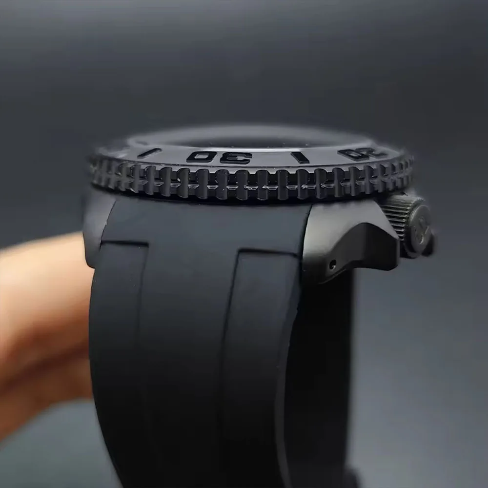 Caja NH35 de 42mm de alta calidad SKX007, cristal de zafiro para hombre, funda negra/plateada para SKX Mod 316L, acero inoxidable compatible con movimiento NH35 NH36