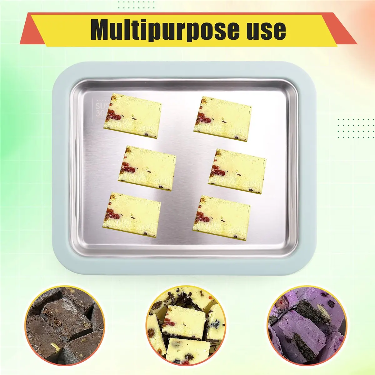 AA97 Instant Ice Cream Maker,Homemade DIY Ice Cream,Freeze Yogurt Rolls,Food Grade Stainless Steel Ice Cream Roll Machine