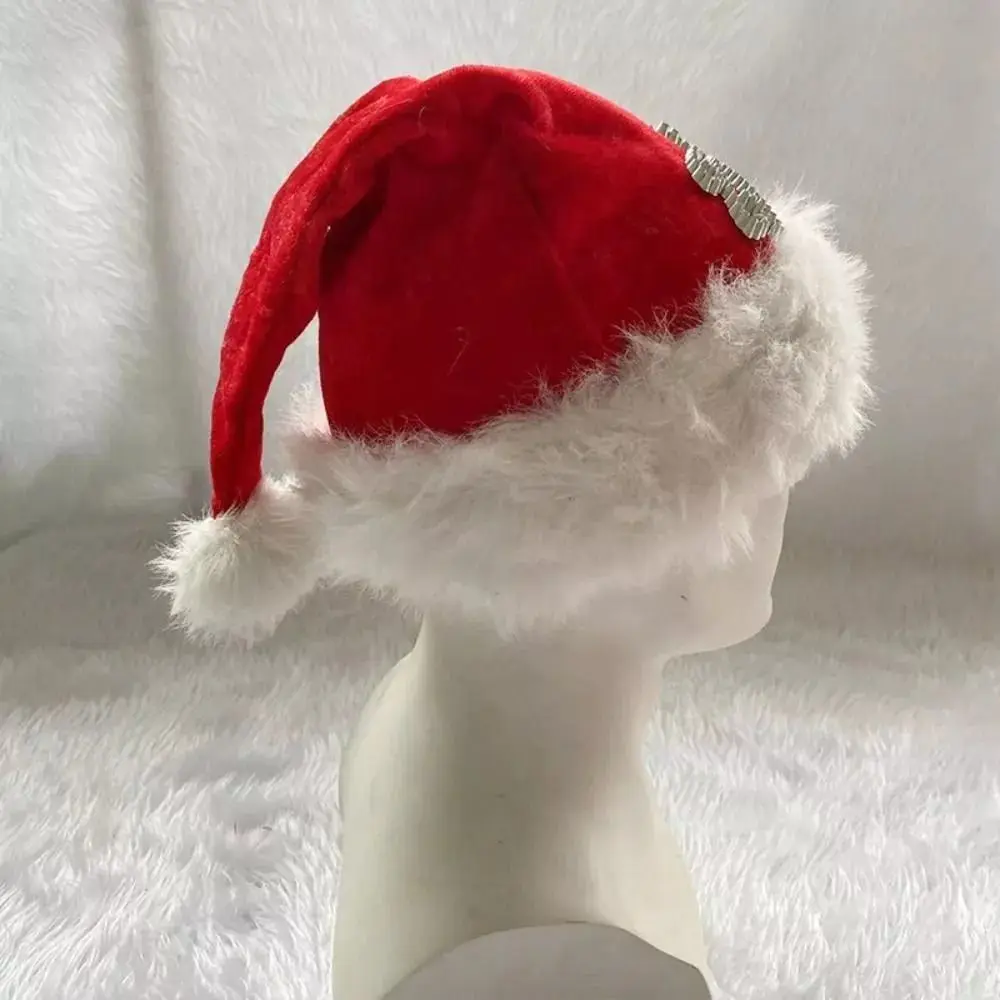 With Long Hairy Crown Christmas Hat Soft Christmas Xmas Thicken Xmas Hat Large Over-Sized Party Supplies Plush Winter Cap Adults