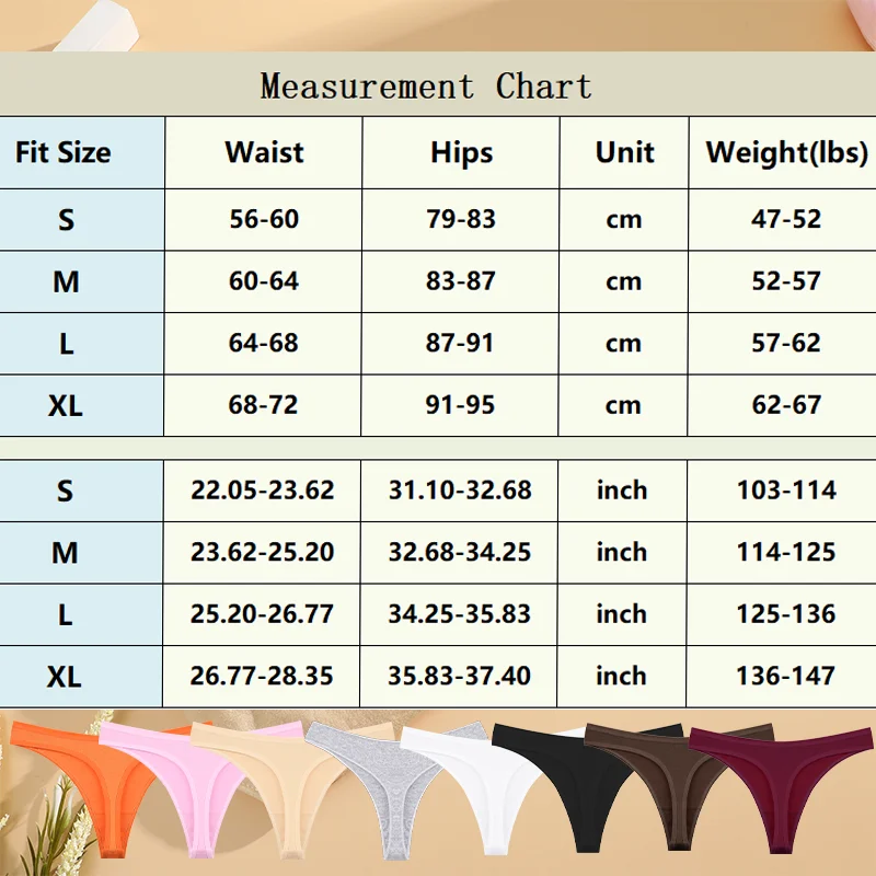 3PCS Seamless Thong Cotton Women Thin Strap Low Waist High Flexibility Panties Sexy Underwear Ladies Briefs T-back Soft Women