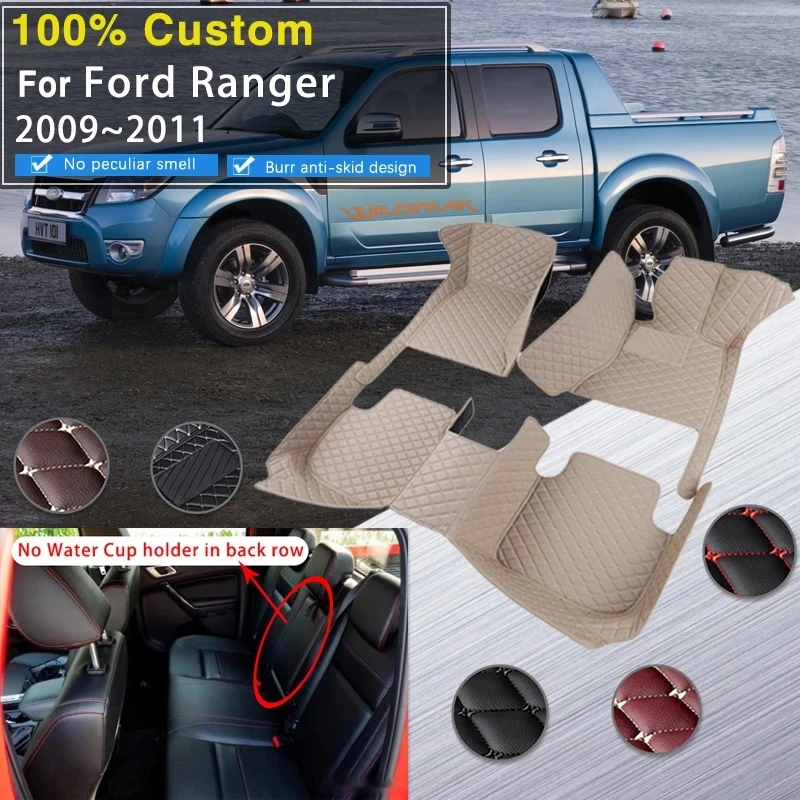 

Car Rear Floor Mat For Ford Ranger PK International 2009~2011 5 Accessories Interior ECO Material Pad Mat Car Accessories