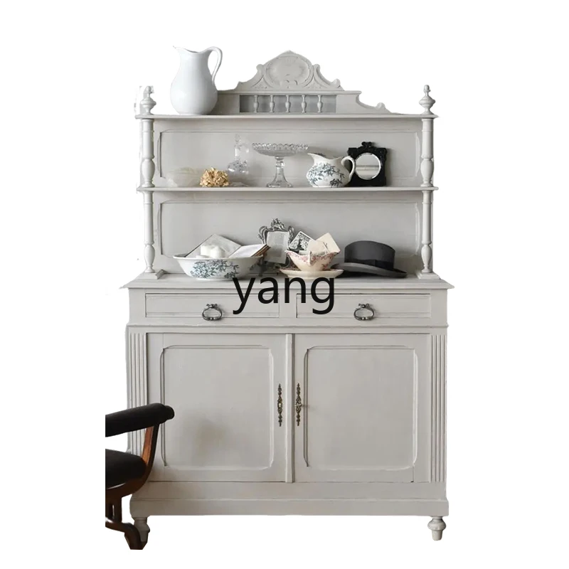 

YHM solid wood dining edge carved edge porch cabinet locker