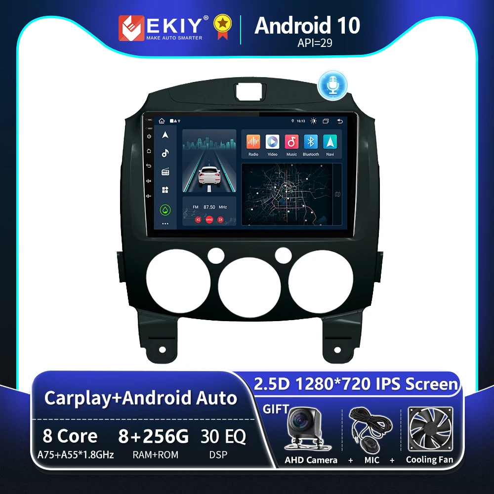 

EKIY T8 Car Radio For MAZDA 2 2007-2014 Multimedia Video Player Stereo Navigation GPS Wireless Android Auto Carplay No 2 Din DVD