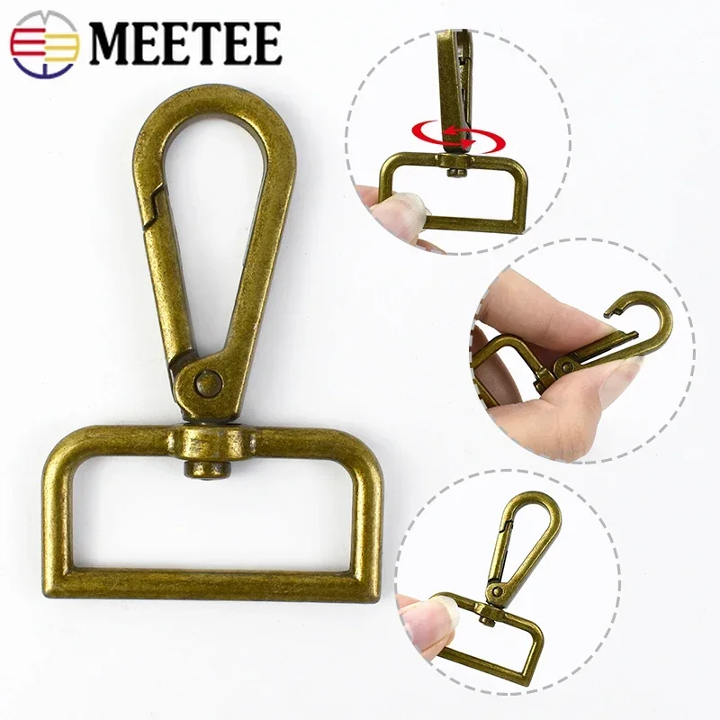 10Pcs Meetee 16-50mm Metal Hook Buckles Swivel Lobster Clasp Bag Strap Dog Collar Trigger Carabiner Clip  DIY Accessories