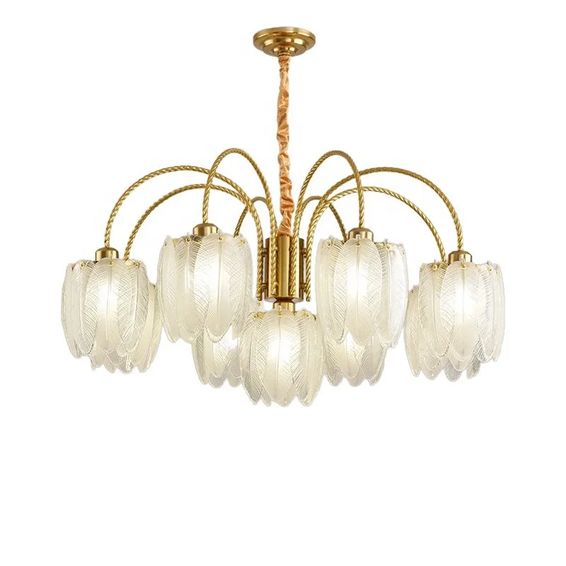 Chandelier Modern Gold Iron Crystal LED Chandelier Glass Pearl Elegant Bedroom Dining Room Chandelier