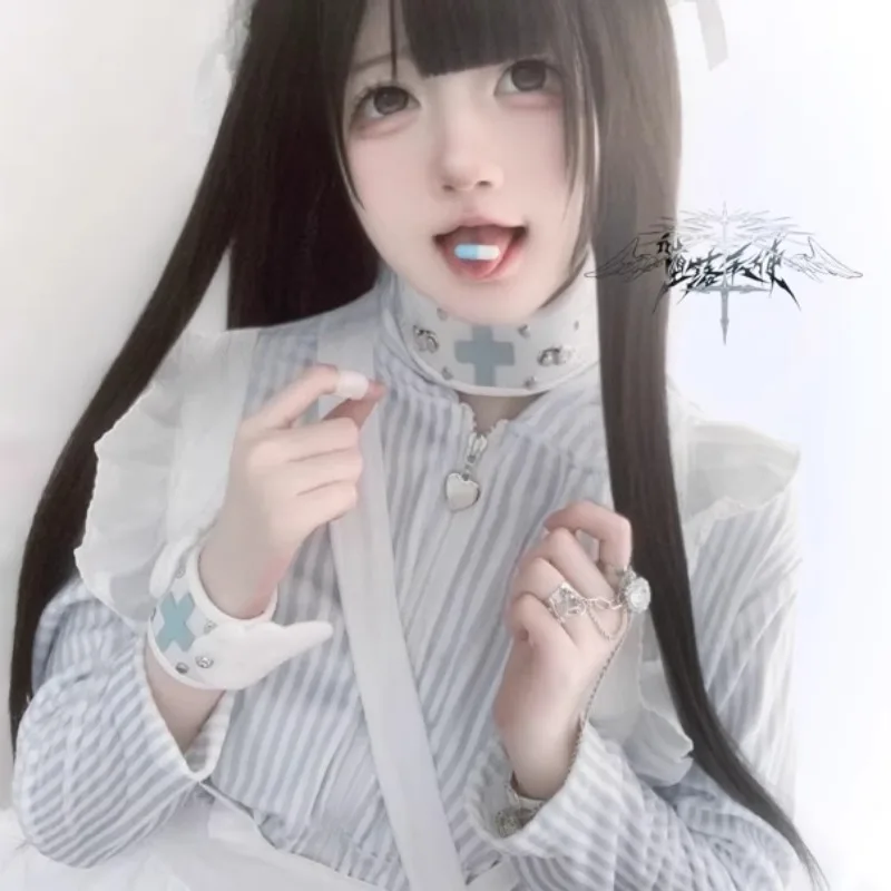 Original Handmade Gothic Y2K Bangle Lolita Girl Harajuku Subculture Wings Punk Bracelet Watercolor Medical Angel Wings Bracelet