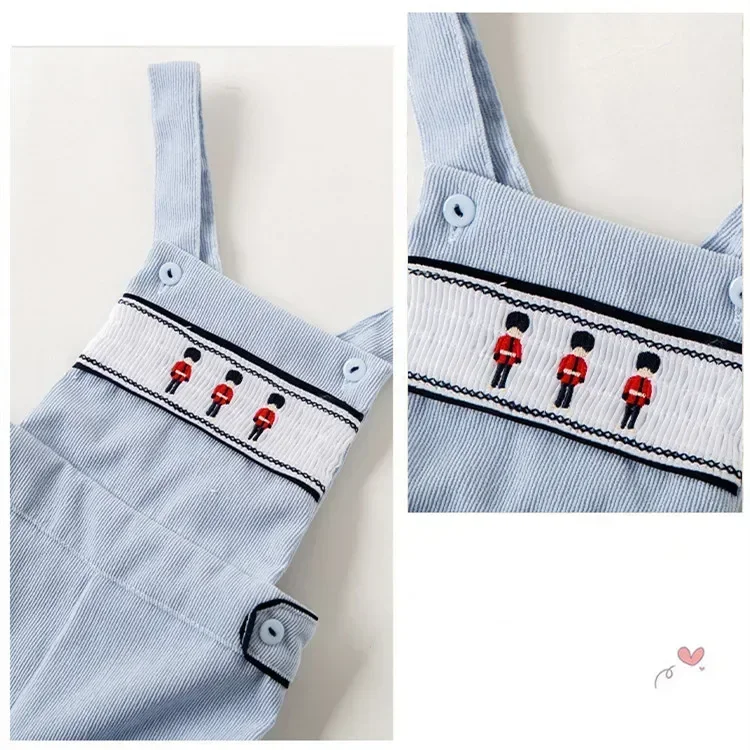 2024 Spanish Boys Suits Baby Blouse+suspenders Pants Gentleman Sets Formal Luxury Children Clothes Wedding Kids Smocked Outfits