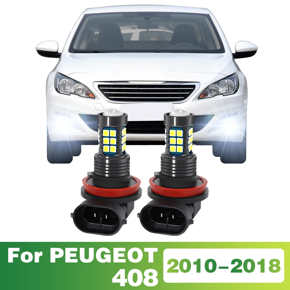 

2Pcs LED Lamp Car Front Fog Light For PEUGEOT 408 2010 2011 2012 2013 2014 2015 2016 2017 2018 Accessories