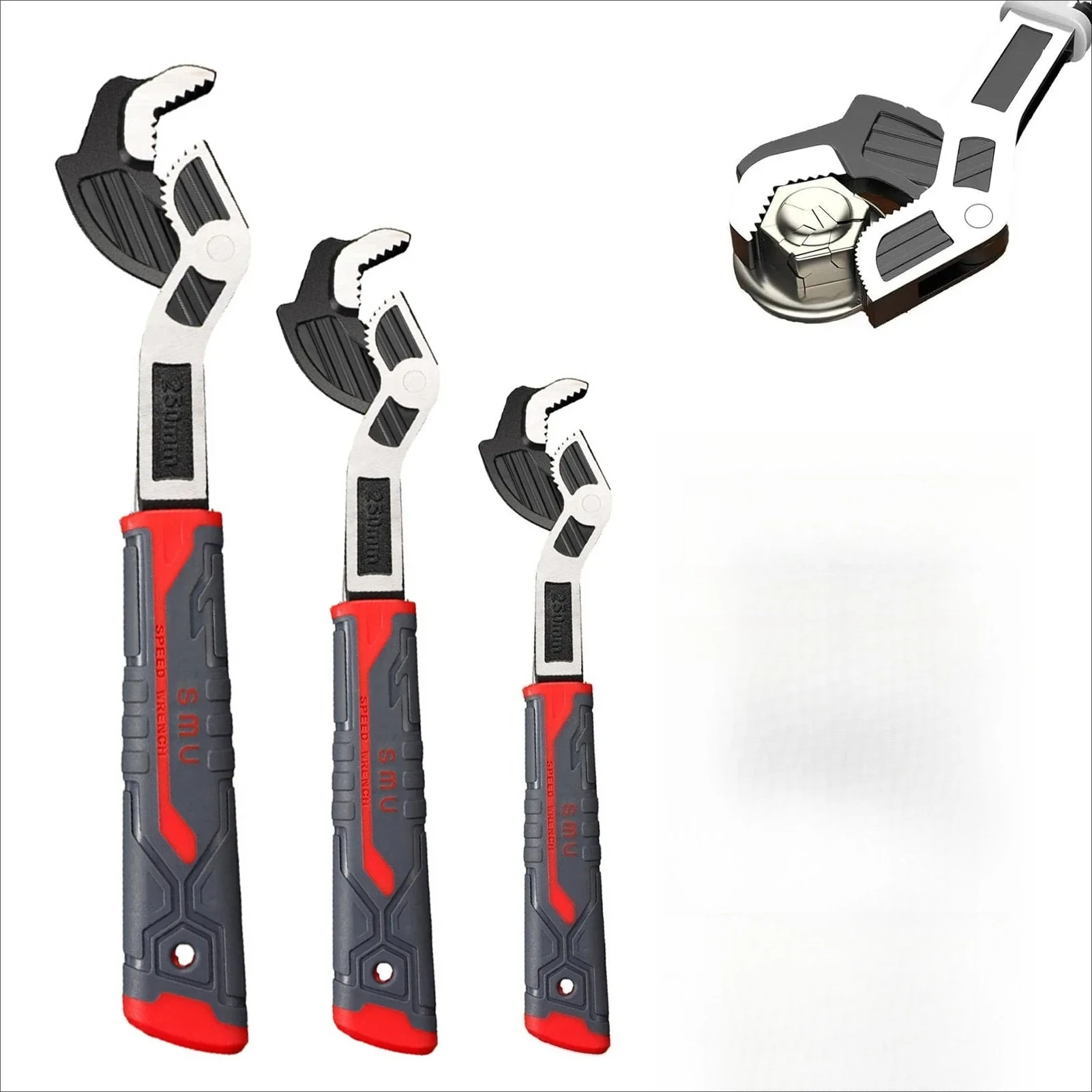 

6/8/10/12 Inch Self-Locking Adjustable Wrench Universal Plumbing Tool, Grip Multi-Size Repair Wrench