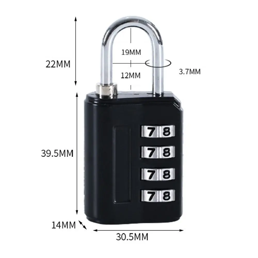 New Luggage Security Coded Lock Travel Customs Suitcase Locks Anti-Theft Security 4 Digit Number Combination Pad Lock Padlock