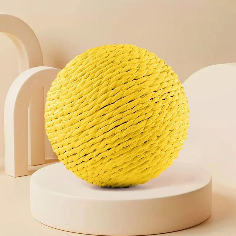 Interaktiver Sisal-Katzenkratzball Spielzeug Anti-Biss Zahnpflege für Kätzchen Haustierbedarf mit Zahnreinigungsfunktion und Geräuschfunktion – Detail 10