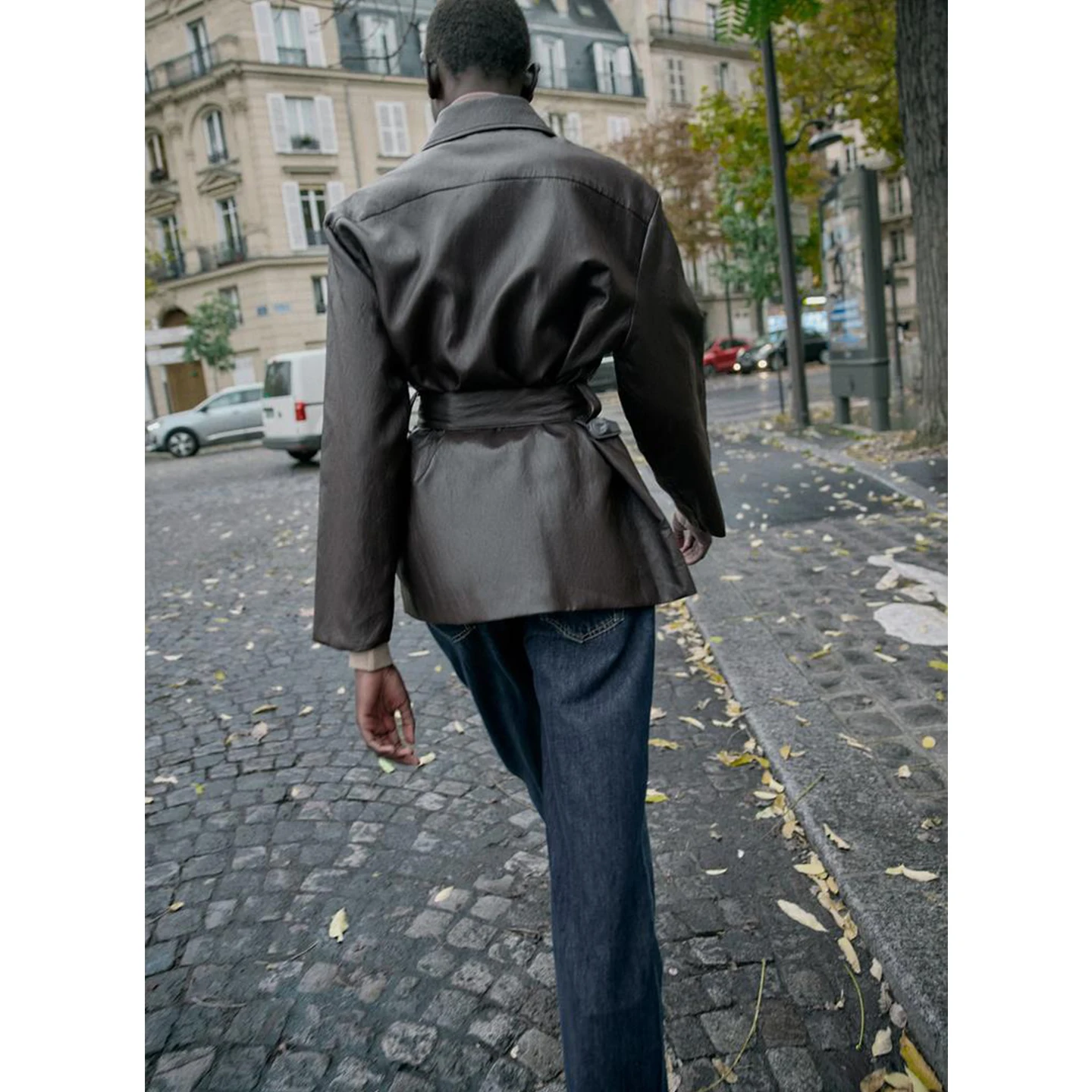 خريف شتاء جديد المرأة طويلة Sve بولي Leather الجلود Jaet مع حزام الأمريكية Sle الوقوف طوق معطف السيدات Faion ملابس خارجية