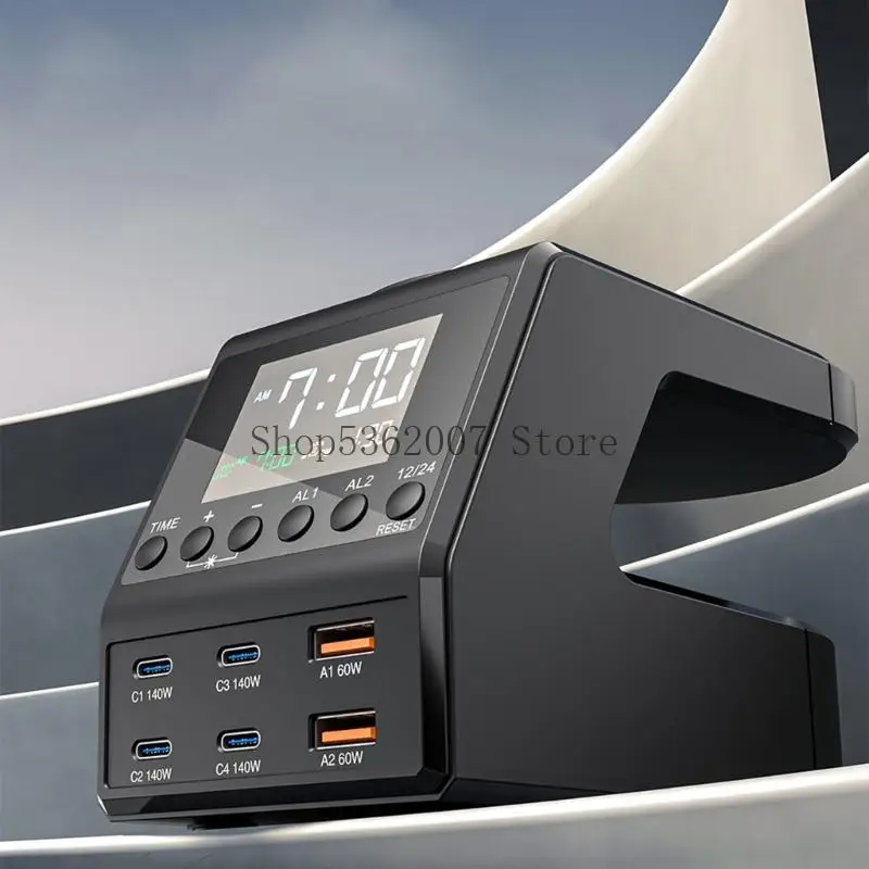 Alarm System 40JB를 특징으로하는 랩탑 용 다기능 240W 충전베이스 8 포트