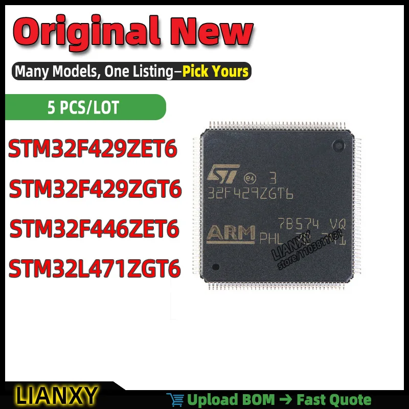 STM32F446ZET6 STM32F429ZET6 STM32L471ZGT6 STM32F429ZGT6 LQFP-144 MICROCONTROLLER New Original