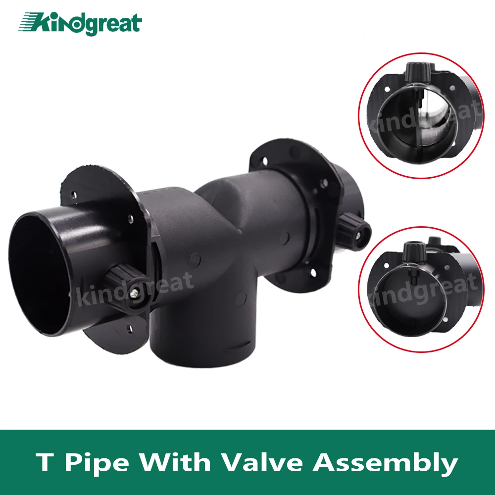 60mm/75mm T Pipe With Valve Assembly  For Webasto Eberspaecher Diesel Parking Heater Air Vent Ducting