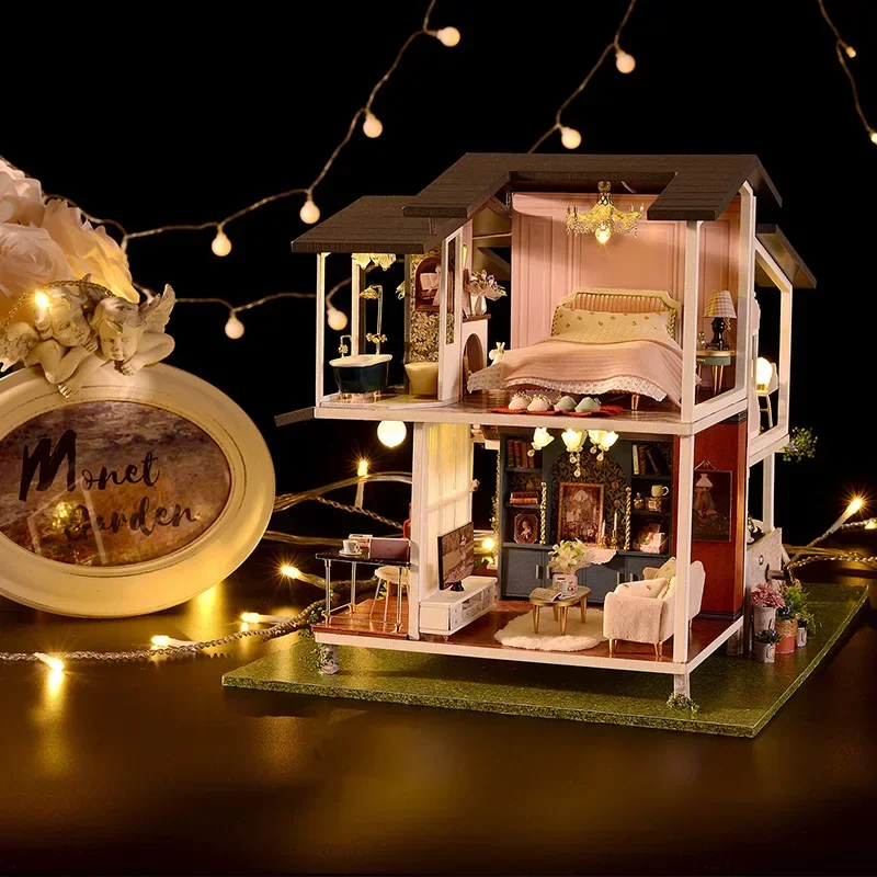 Miniature House Ornaments for Adults, DIY Mini Dollhouse Ornaments, Wooden Adults Craft Kit, Build to Live in, New
