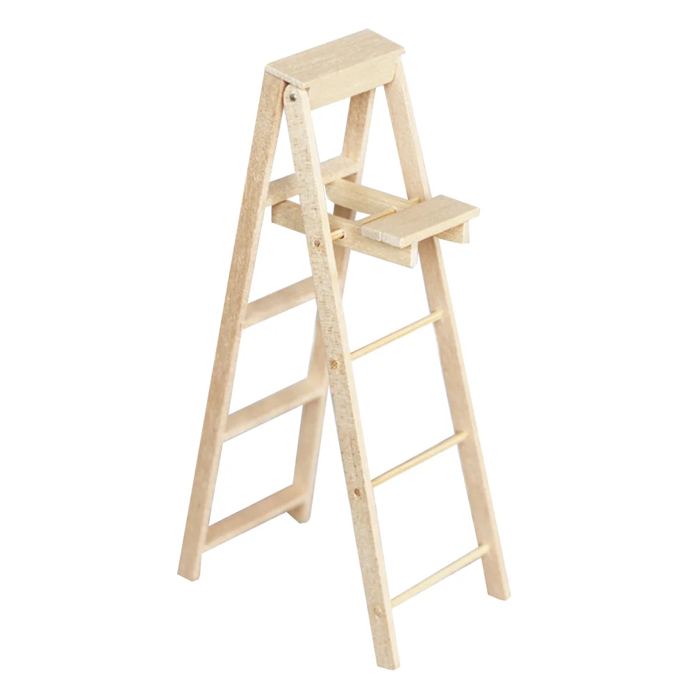 House Ladder Wooden Ornaments Mini Furniture Model Ladders Toy Room Adornment Miniature