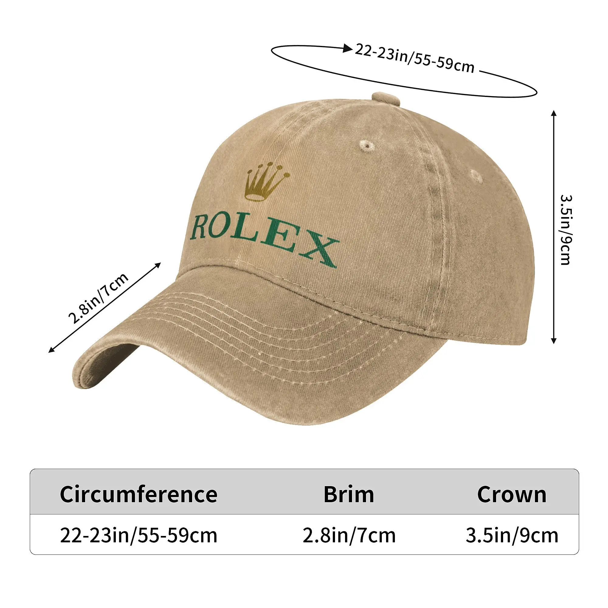 R-ROLEX Unisex Style Baseball Cap Distressed Denim Caps Hat Casual Outdoor Activities Gift Sun Cap