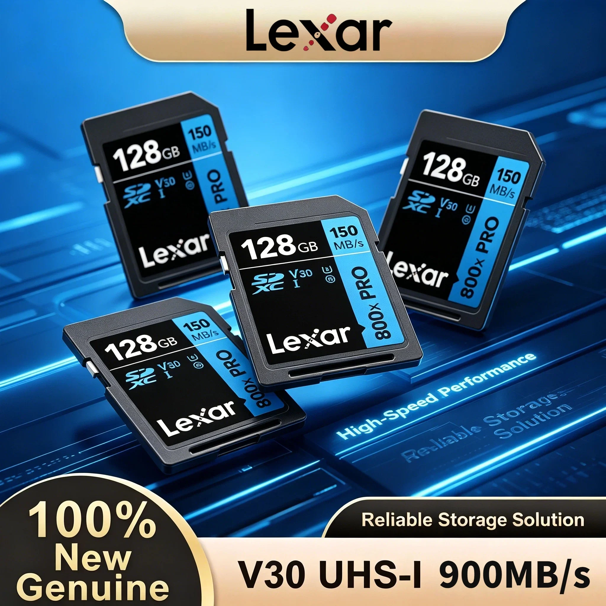 

Lexar 800X Pro SD Card 128GB 64GB 32GB 256GB Class 10 3D 4K V30 UHS I 150MB/s High Speed Memory Card for Camera Max 4K