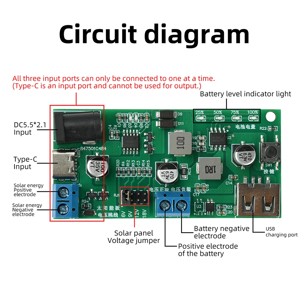 MPPT Solar Charge Controller Module 12V 12A With LED Indicator For Ternary Lithium Iron Phosphate Battery Protection